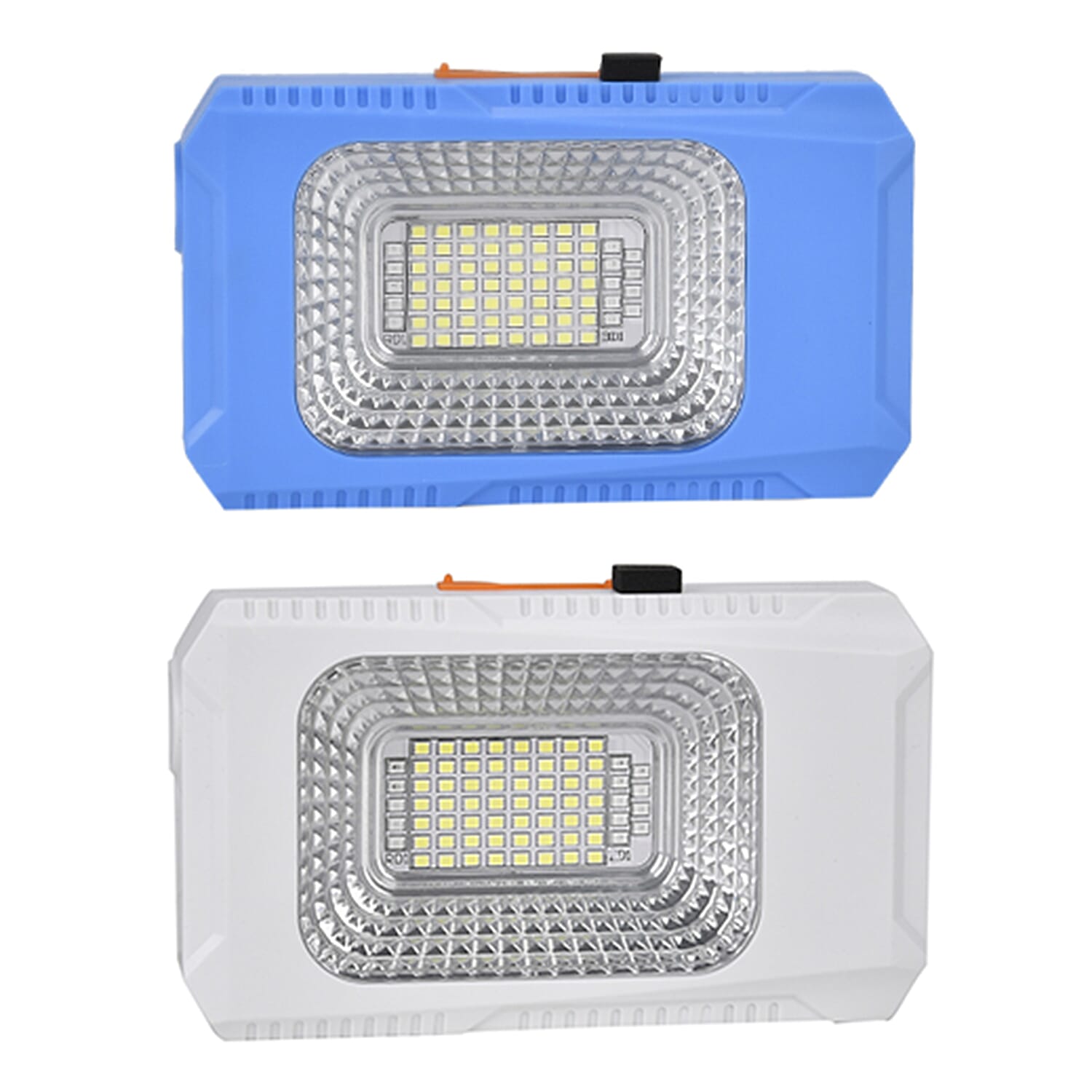 Set of 2 - 2 in 1 Multifunctional Outdoor Solar Rechargeable Light and Power bank 1500 mah Li-ion Battery - Blue and White