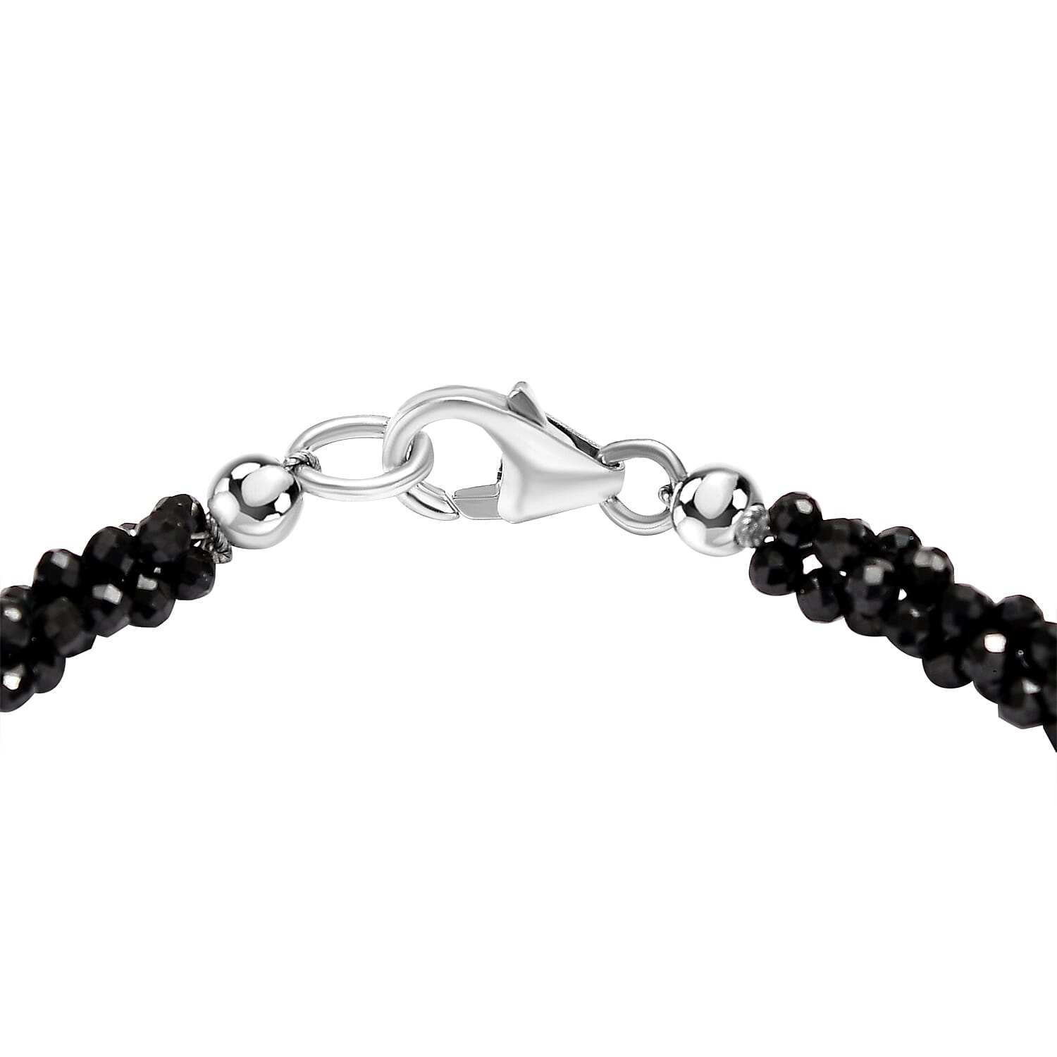 Lapis Lazuli, Multi Gemstones Interchangeable Necklace (Size - 18) in Pure White Stainless Steel 59.500 Ct. and Black Spinel Beads Bracelet (Size - 7.5) in Rhodium Overlay Sterling Silver 28.00 ct.