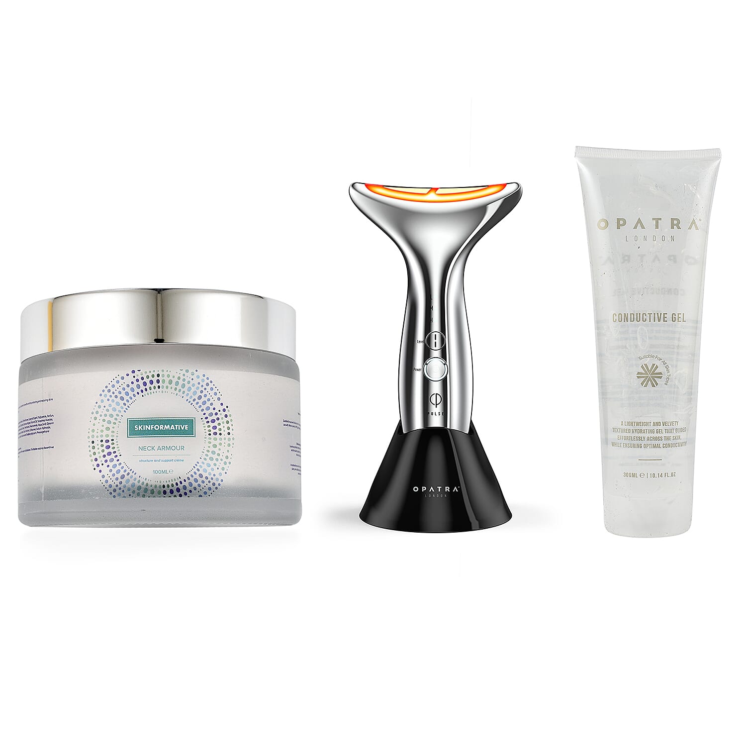 Opatra Pulse Neck Device With FREE Conductive Gel 300ml & FREE Skinformative Neck Armour 100ml
