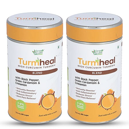 Pack of 2 Turmheal with Black Pepper, Green Cardamom and Cinnamon - 100 Gms Pack of 2 Turmheal with Black Pepper, Green Cardamom and Cinnamon - 100 Gms