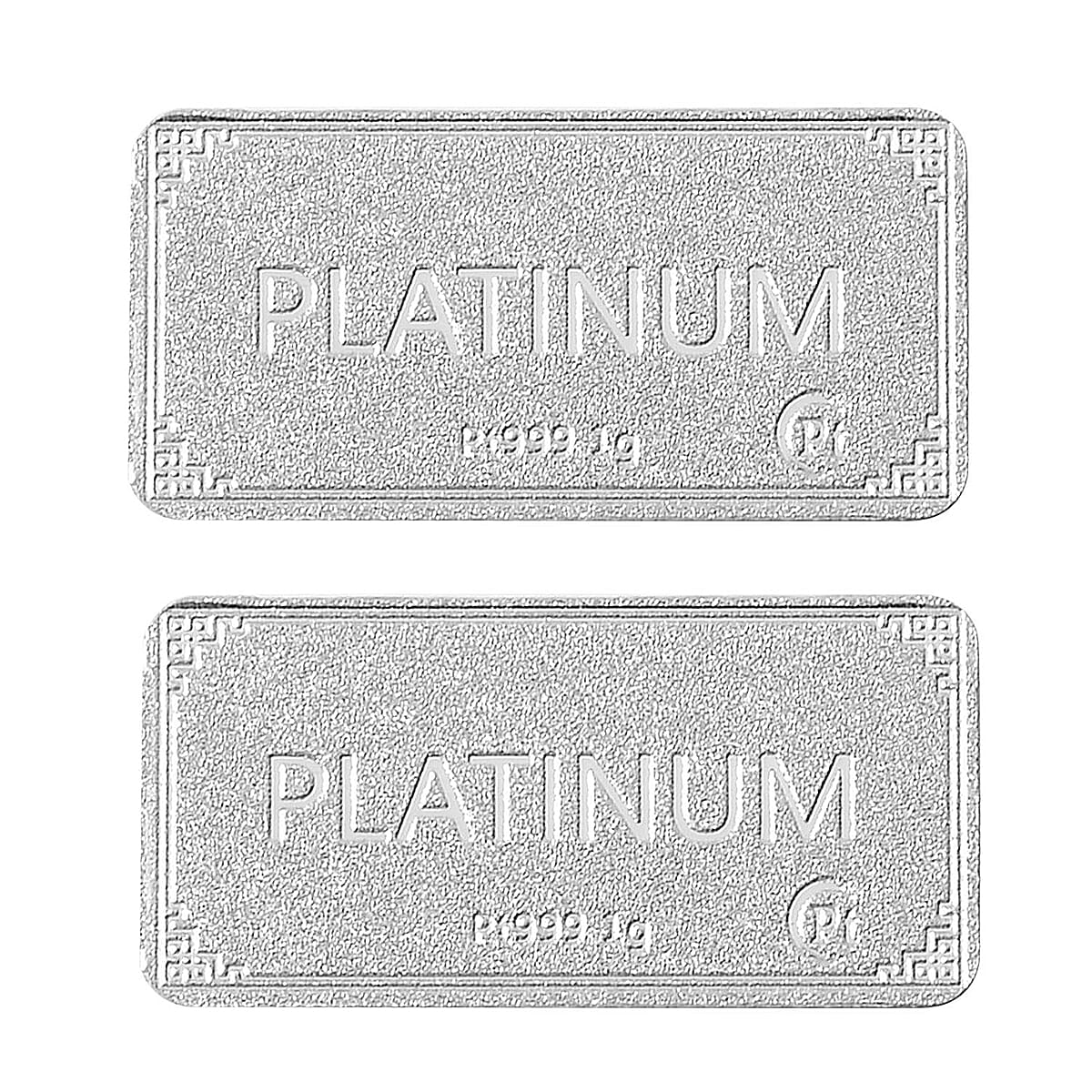 Best Deal on Set of 2 Platinum Bars - 999 Platinum (99.9% Purity) 2 gms