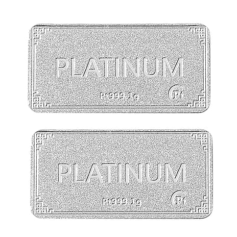 Best Deal on Set of 2 Platinum Bars - 999 Platinum (99.9% Purity) 2 gms
