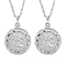 Set of 2 - White Austrian Crystal and Magnifying Glass Heart Pendant with Stainless Steel Chain (Size 24-2 Inch Ext.) in Silver Tone and White Austrian Crystal and Magnifying Glass Mandala Art Floral