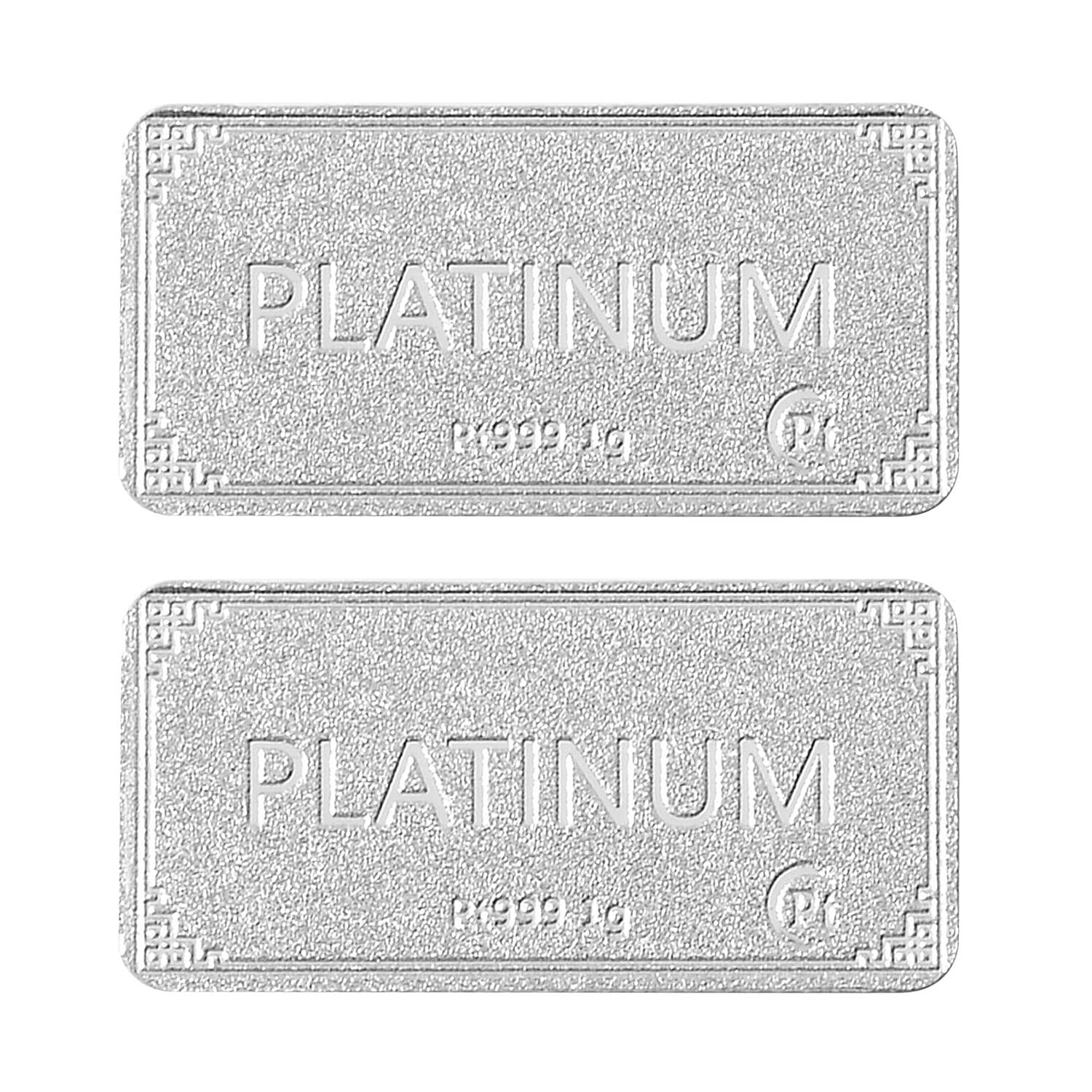 Best Deal on Set of 2 Platinum Bars - 999 Platinum (99.9% Purity) 2 gms