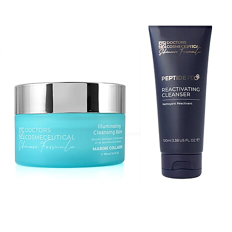 Doctors Formula- Marine Collagen - Illuminating Cleansing Balm - 100ml & New Arrival Doctors Formula Peptide Pro8 Reactivating Cleanser 100ml Bundle