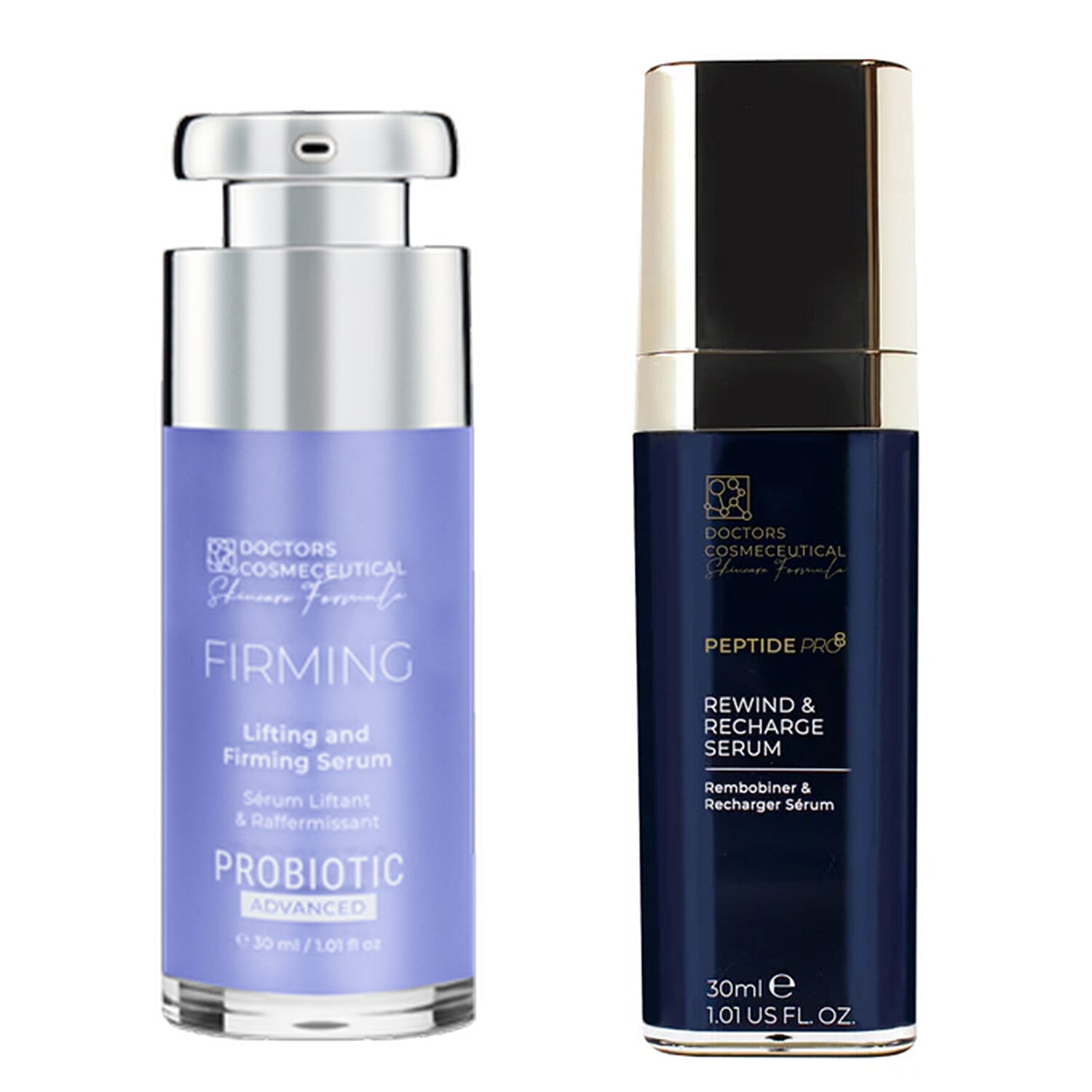Doctors Formula- Probiotics ADVANCED Firming - Lifting & Firming Serum - 30ml &  New Arrival Doctors Formula Peptide Pro8 Rewind & Recharge Serum 30ml Bundle