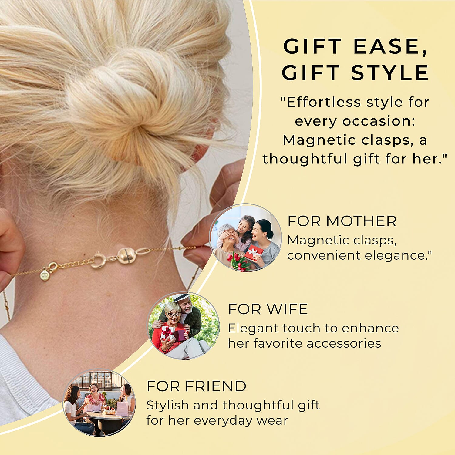 Set of 2 - Magnetic Lock Clasp in 9K Yellow Gold