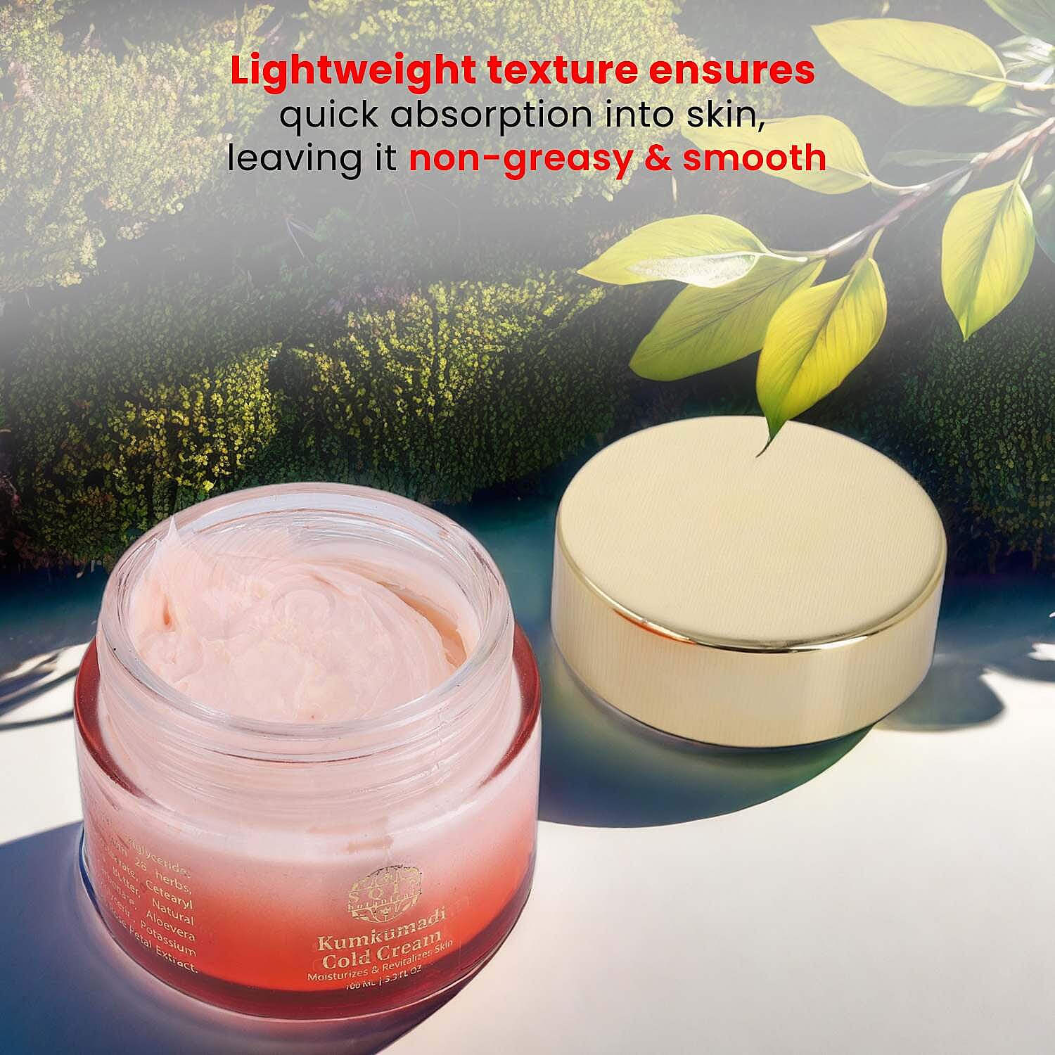 Kumkumadi Skincare Set - Oil 50 ml, Cold Cream 100 ml and Night Gel 100 ml