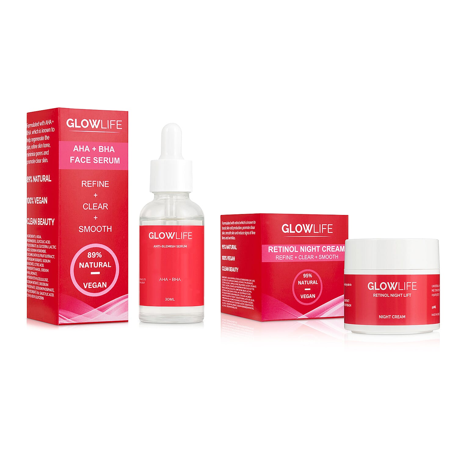 Glowlife Retinol Nigh Cream 50 ml and AHA - BHA Serum 30 ml