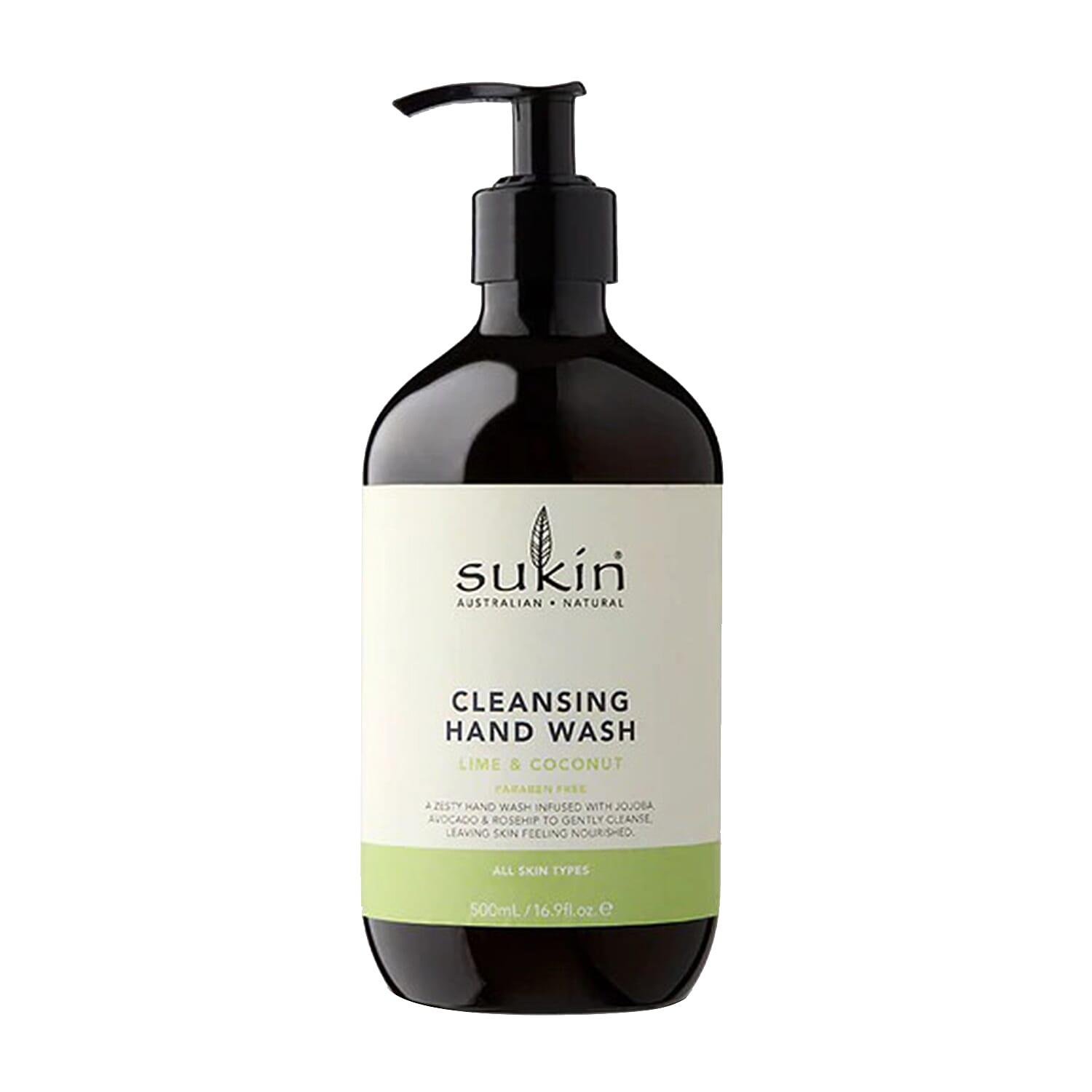 Sukin- Cleansing Hand Wash Bergamot & Patchouli - 500ml and Lime & Coconut Handwash - 500ml