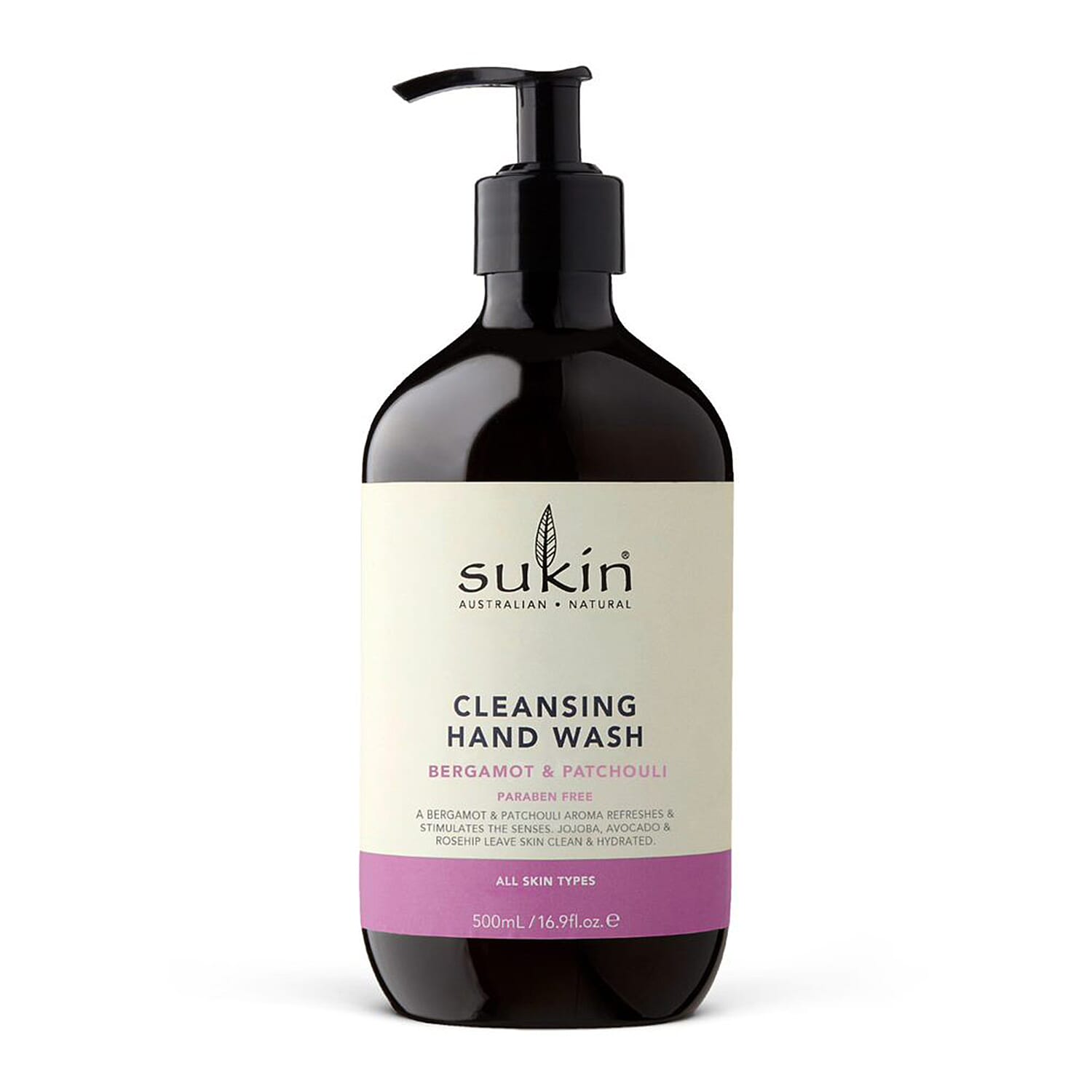 Sukin- Cleansing Hand Wash Bergamot & Patchouli - 500ml and Lime & Coconut Handwash - 500ml