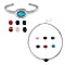 Set of 7 Multi Gemstones Interchangeable Necklace (Size - 18) and Earrings in Stainless Steel