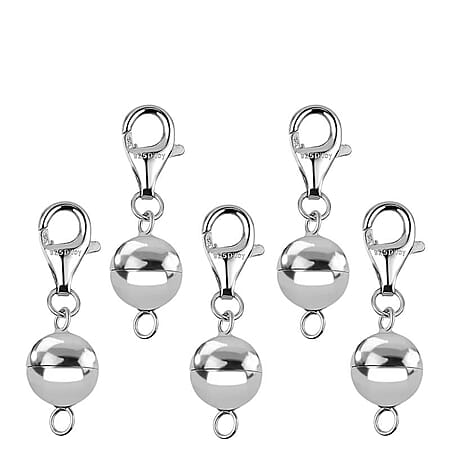 Magnetic Lock with Lobster Clasp in Rhodium Plated Sterling Silver