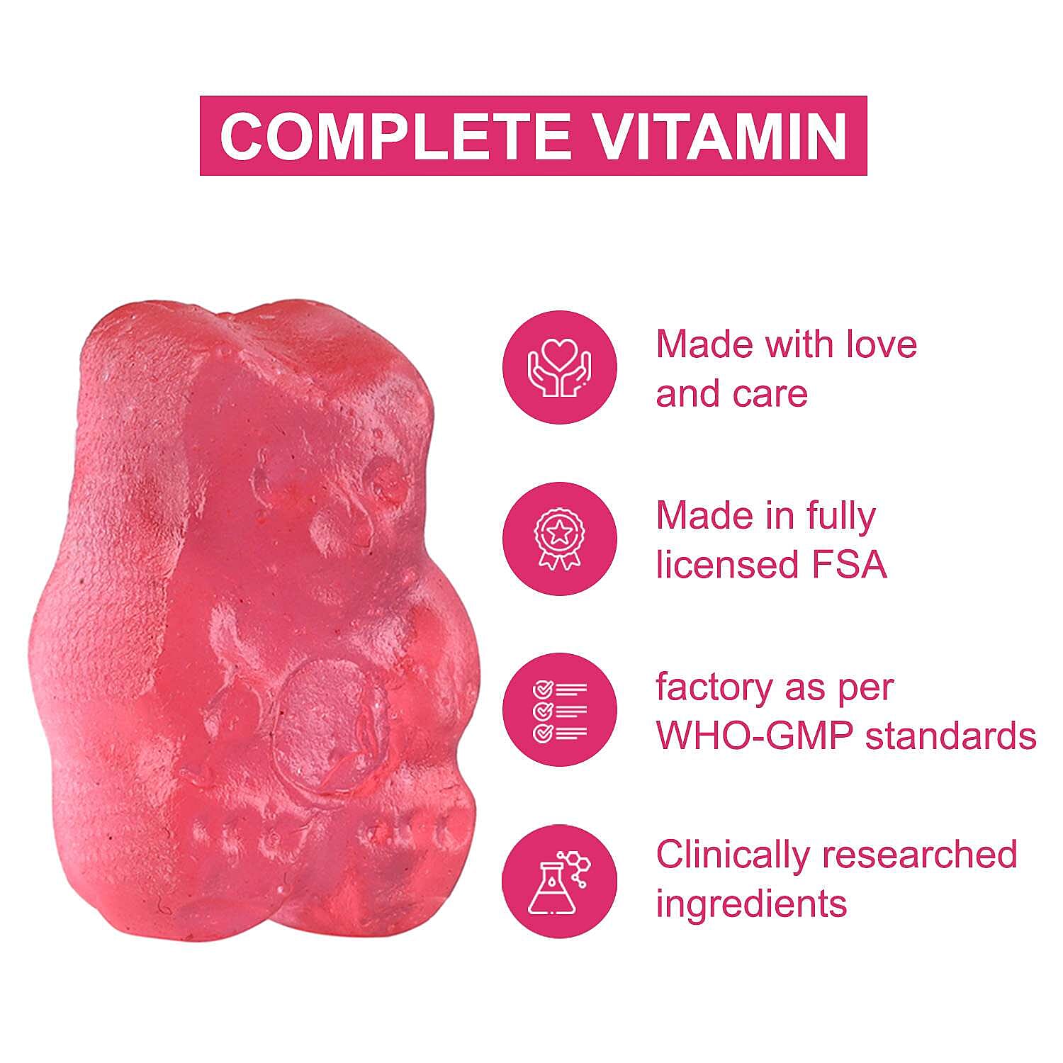 Purna Set of 3 - Strawberry Flavored Multivitamin, Lemon Flavoured Vitamin C and Biotin Cranberry Gummies (60 Gummies each)