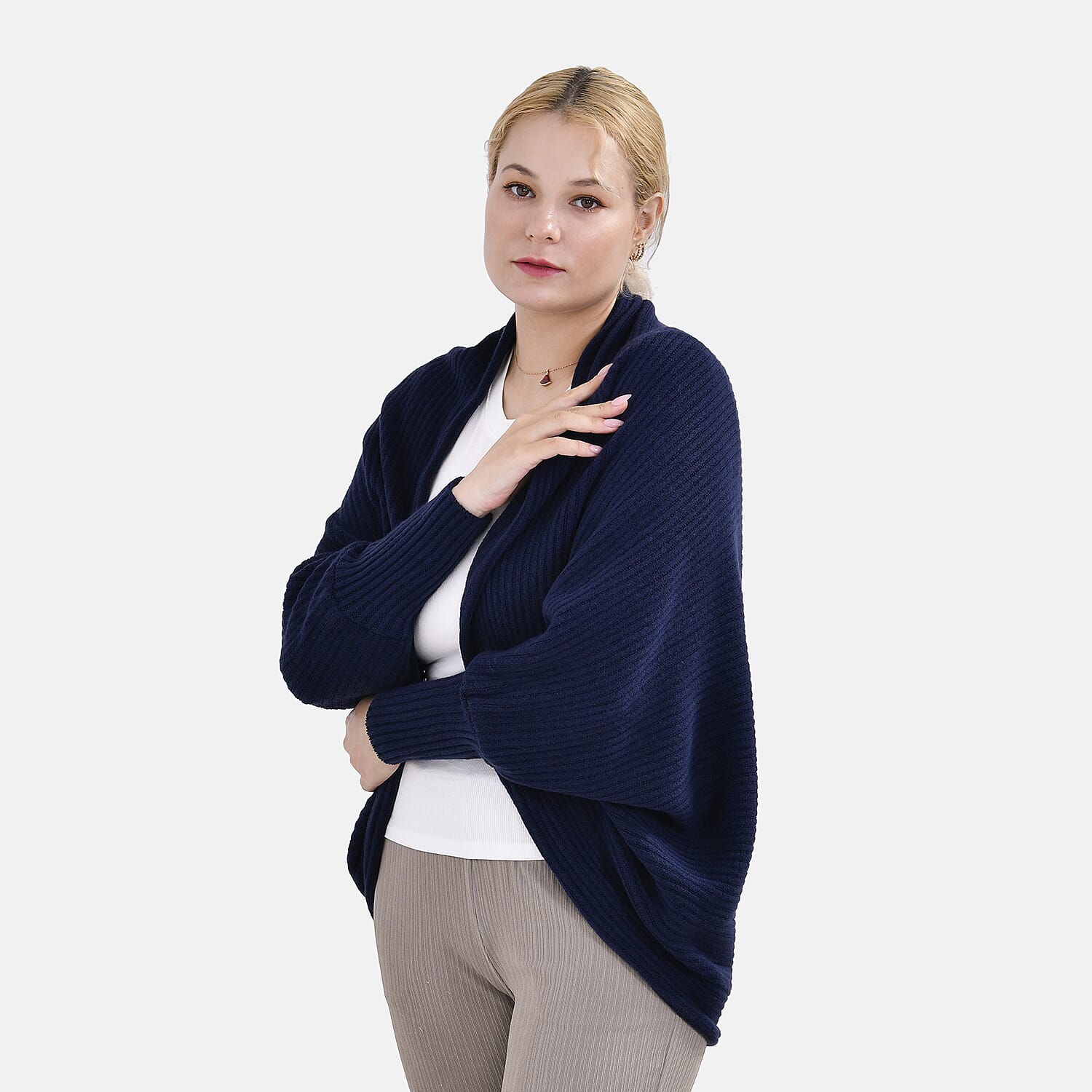 Set of 3 TAMSY Batwing Sleeve Cardigans - Green, Pink and Navy