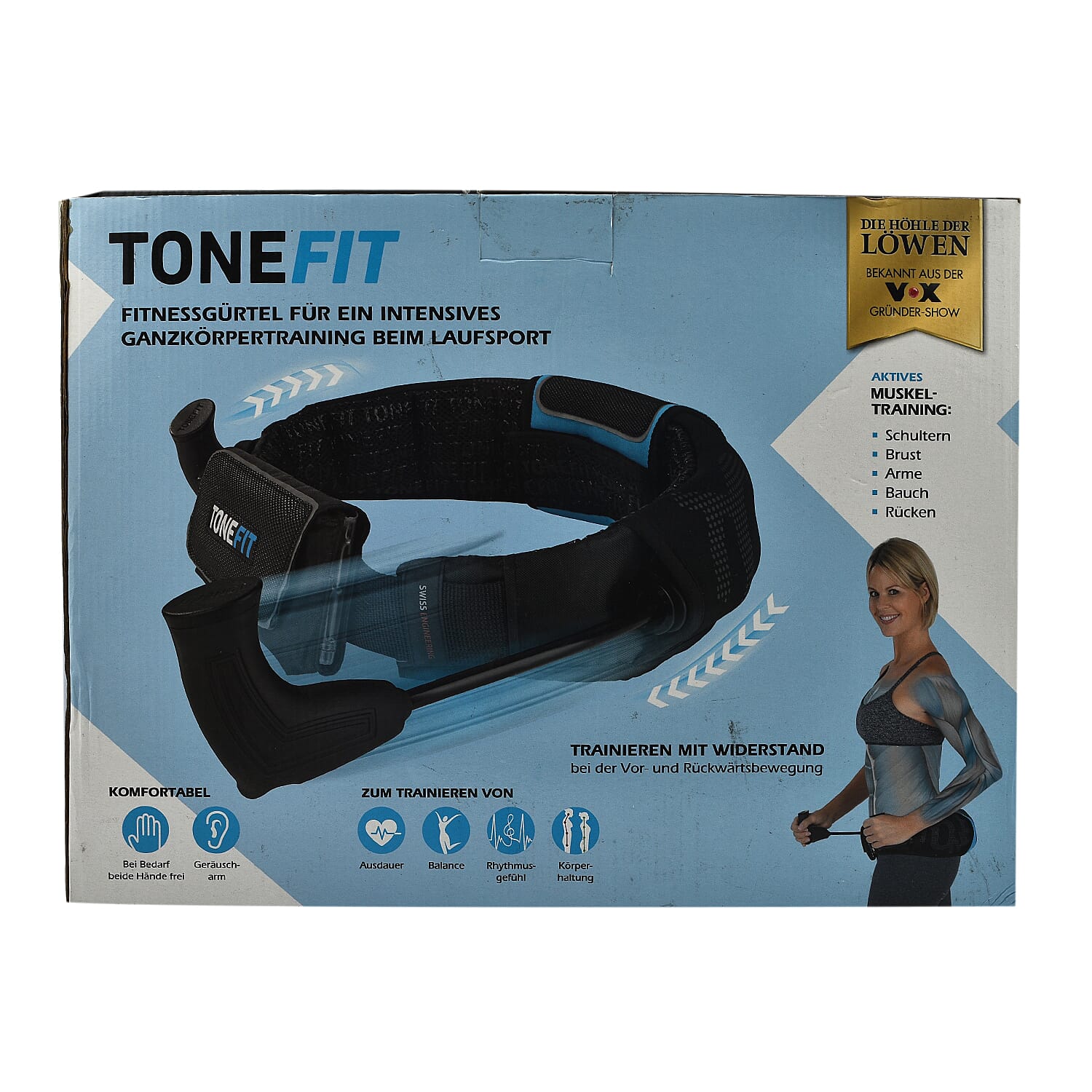 TONEFIT Multifunctional Running Belt (Cross Trainer For Full Body Workout - Treadmill or Outside Running) and Digital Skipping Rope With & Without Rope - Black & Grey