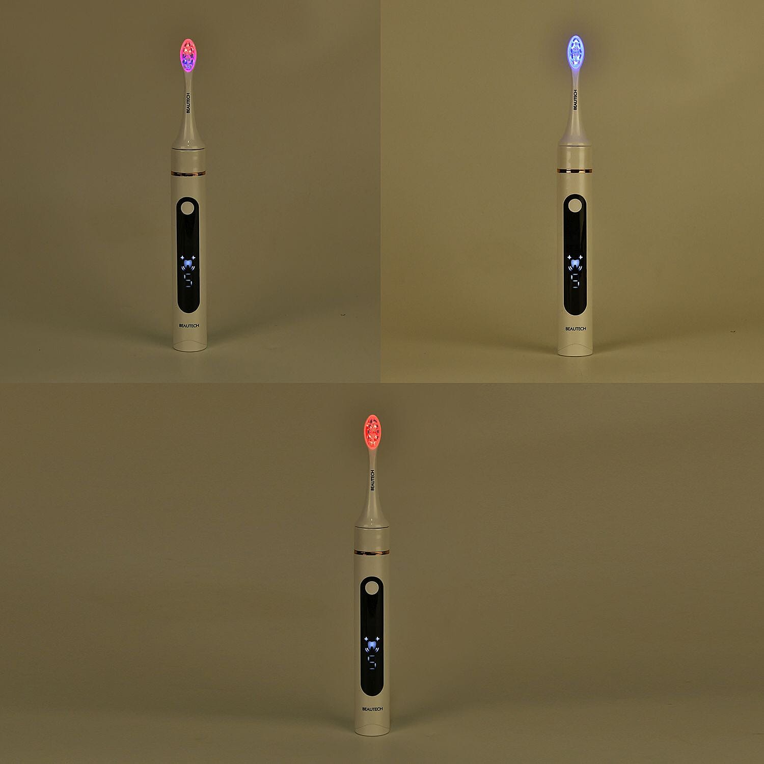 Beautech Dental Bundle - Water Flosser with 3 Heads and IPX7 Waterproof AND LED 5 Mode Toothbrush with 4 Replacement Brush Heads and Dual Charging Options