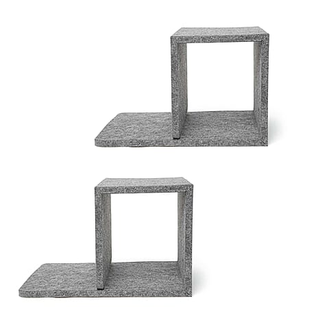 Liquidation Deal - Pack of 2 KIKERLAND Cube Bedside Table - Grey
