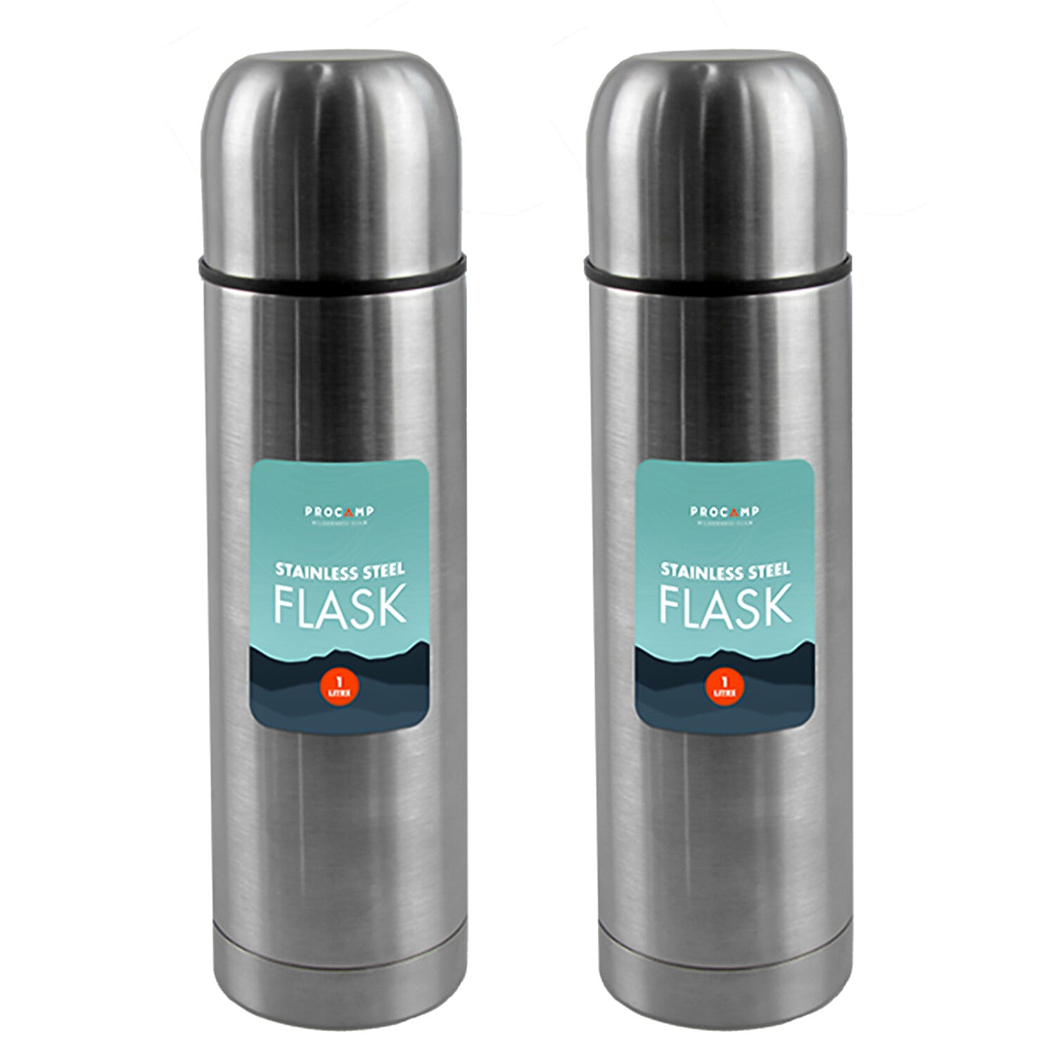 Pack of 2 Procamp Stainless Steel Flask (1L)