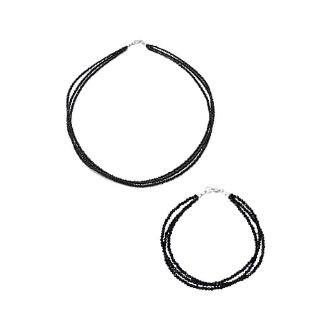 Black Spinel Necklace and Bracelet