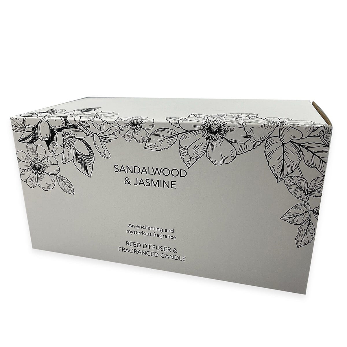 Laurelle Pack of 2 Luxury Edition - Tobacco- Vanilla & Sandalwood- Jasmine Fragranced Diffuser - 200ML With Reeds & Double Wick Jar Candle- 400 Grams (Upto 80 Hr Burn Time)