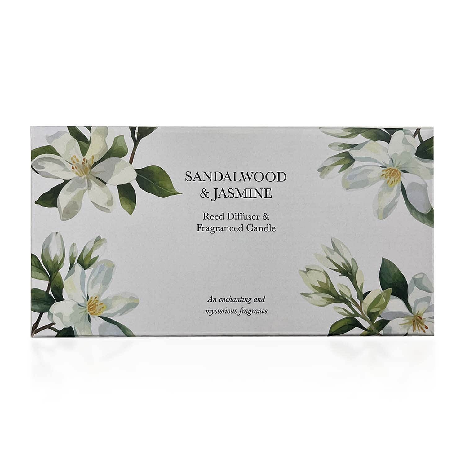 Tobacco- Vanilla & Sandalwood- Jasmine Fragranced Candle and Reed Diffuser Set
