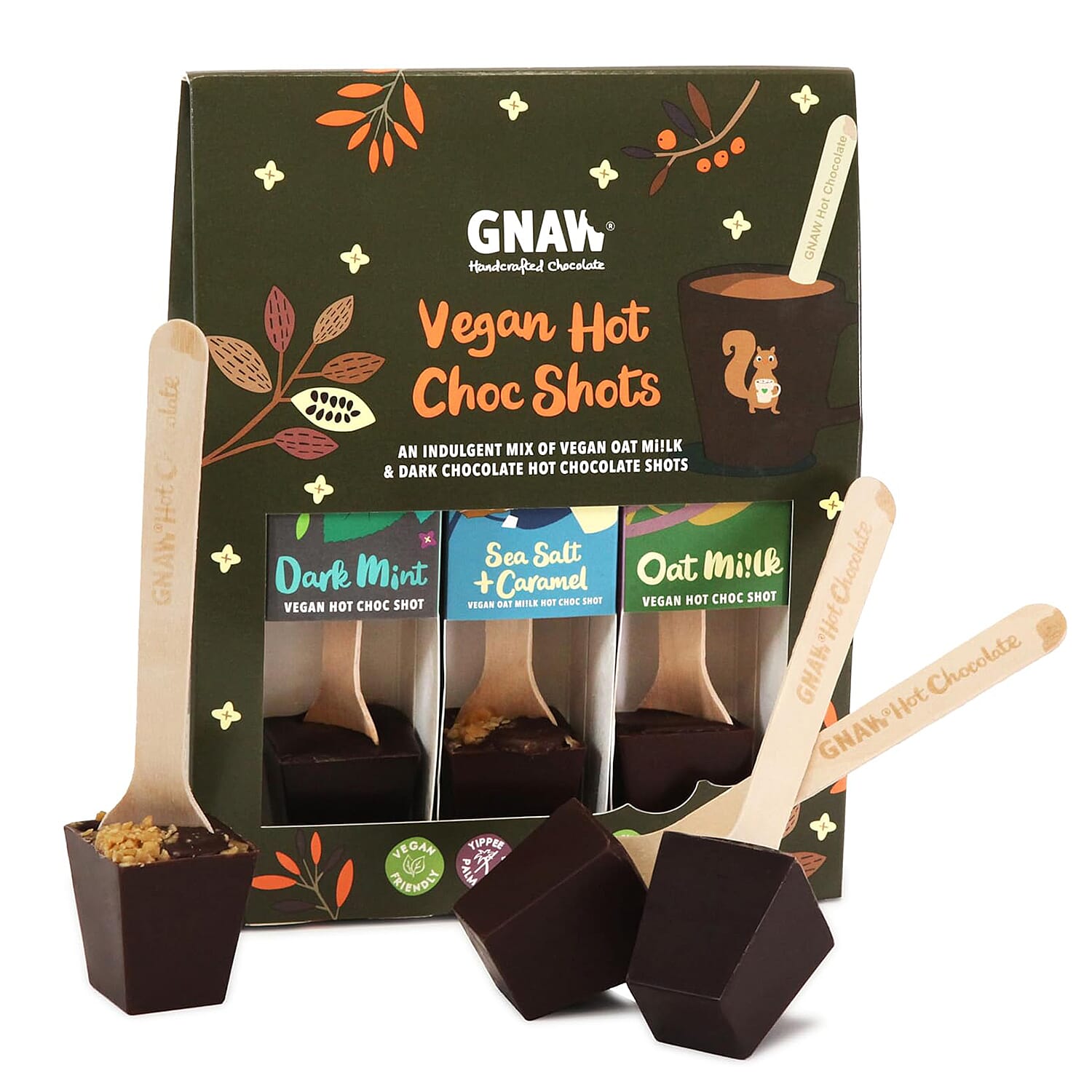 2 Packs of 3 Vegan Gnaw Hot Chocolate Shot Gift Set