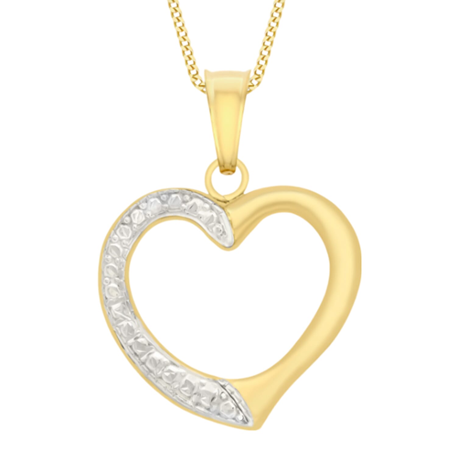 9K Gold Bundle Set - 9K Heart Pendant, Earring and Necklace