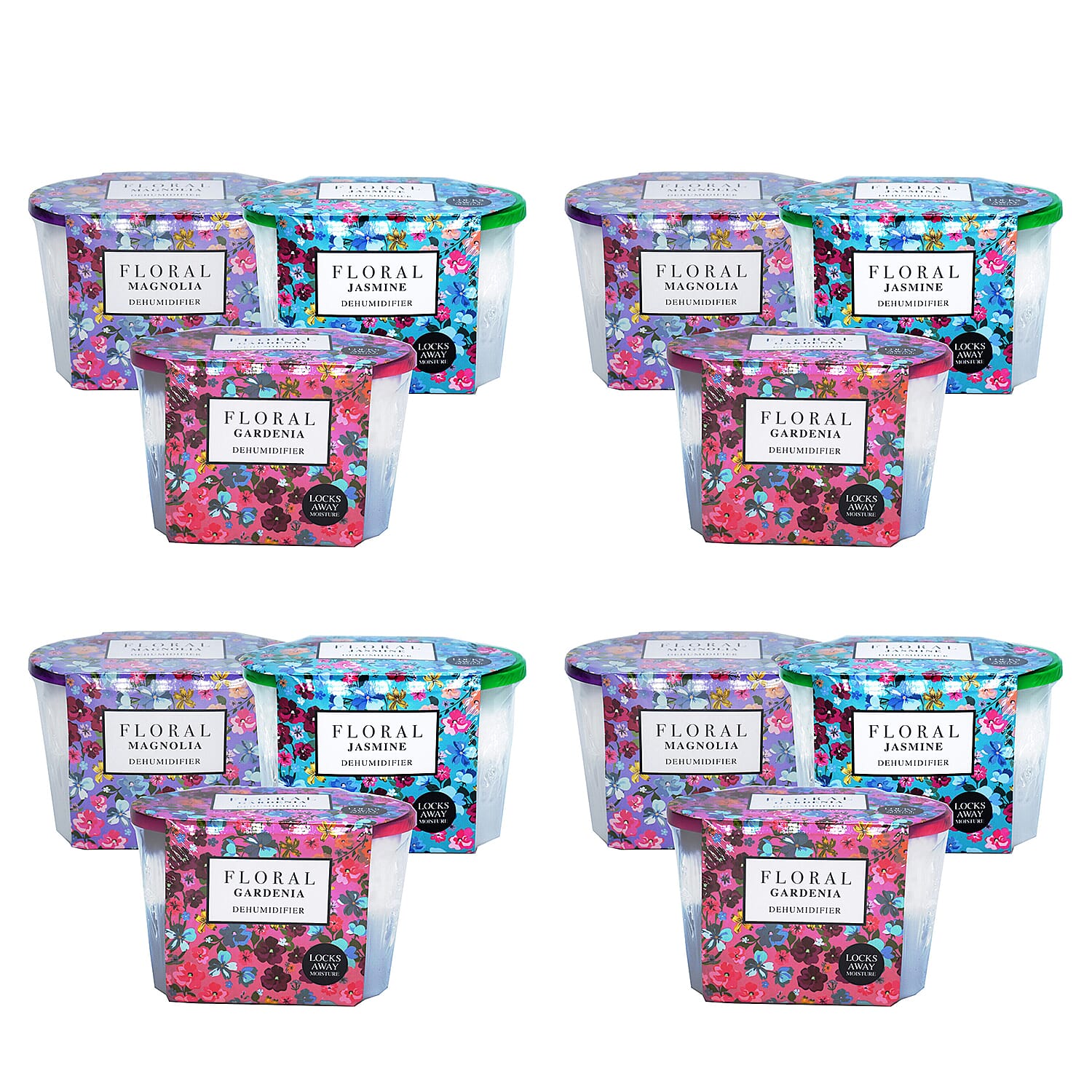 Set of 12 Scented Dehumidifiers - Magnolia, Jasmine and Gardenia