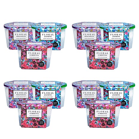 Set of 12 Scented Dehumidifiers - Magnolia, Jasmine and Gardenia