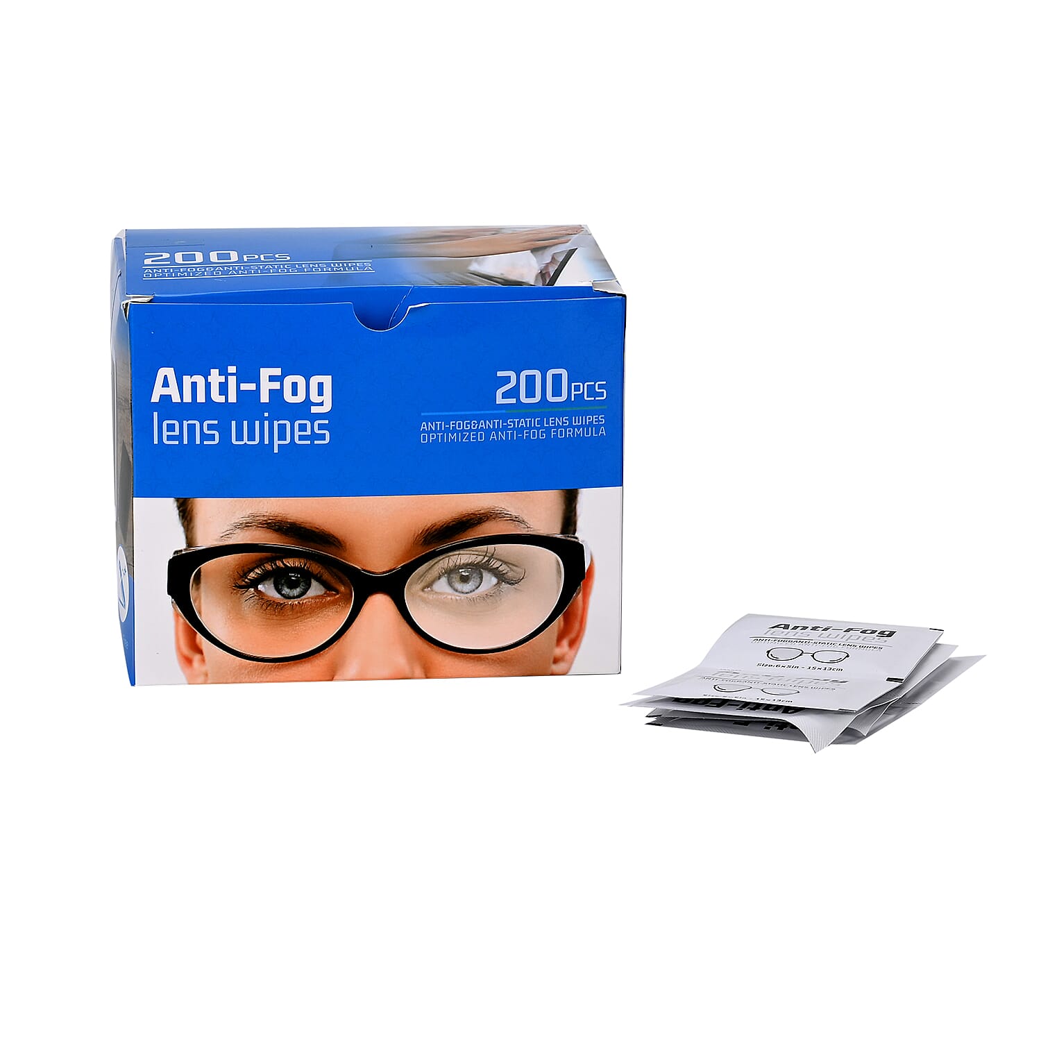 2 Packs of 200 (400 Total) Anti-fog Lens Wipes - Cold to Hot Anti Fog - Pre-moistened For Glasses, Sunglasses,  Swimming goggles, Helmets, Mirrors, etc