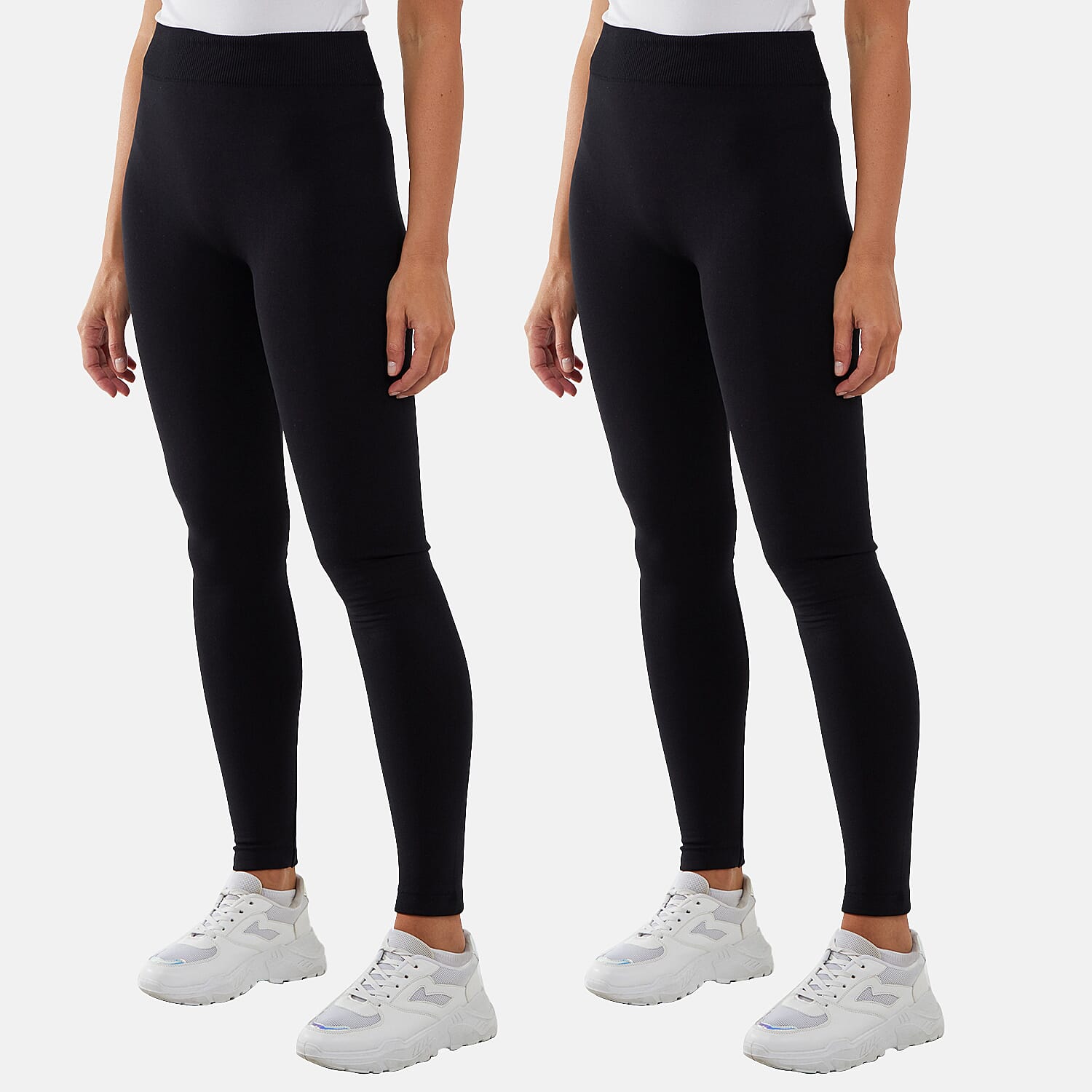 Set of 2 Nova of London - Fleece Lined Warm Leggings (8-10) - Black