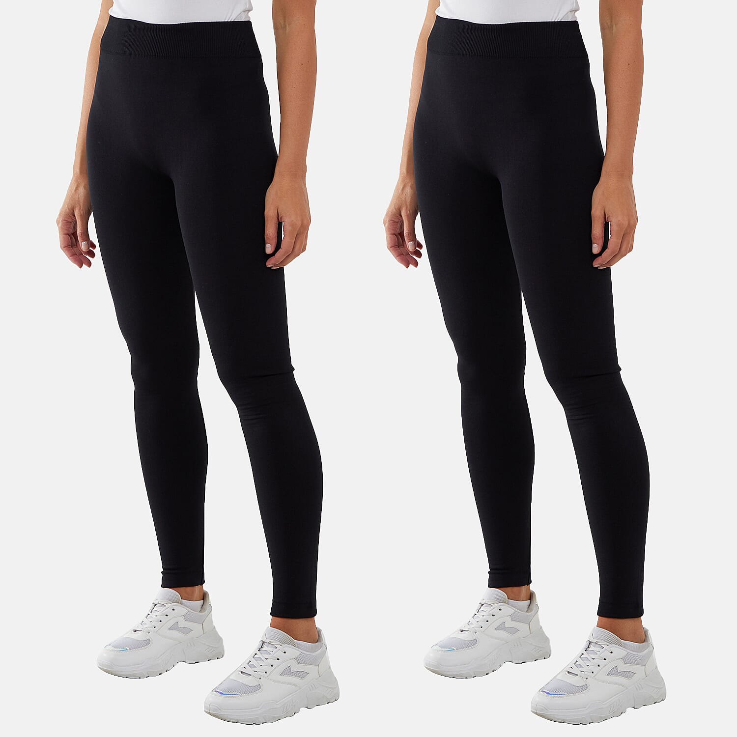 Set of 2 Nova of London - Fleece Lined Warm Leggings (20-22) - Black