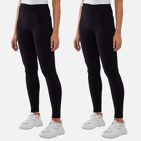 Set of 2 Nova of London - Fleece Lined Warm Leggings (20-22) - Black