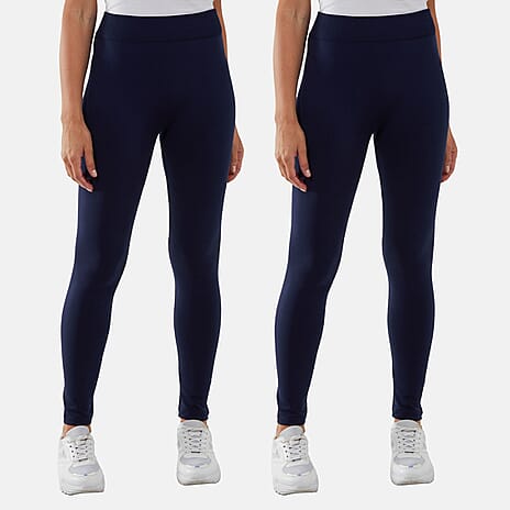 Set of 2 Nova of London - Fleece Lined Warm Leggings (12-14) - Navy