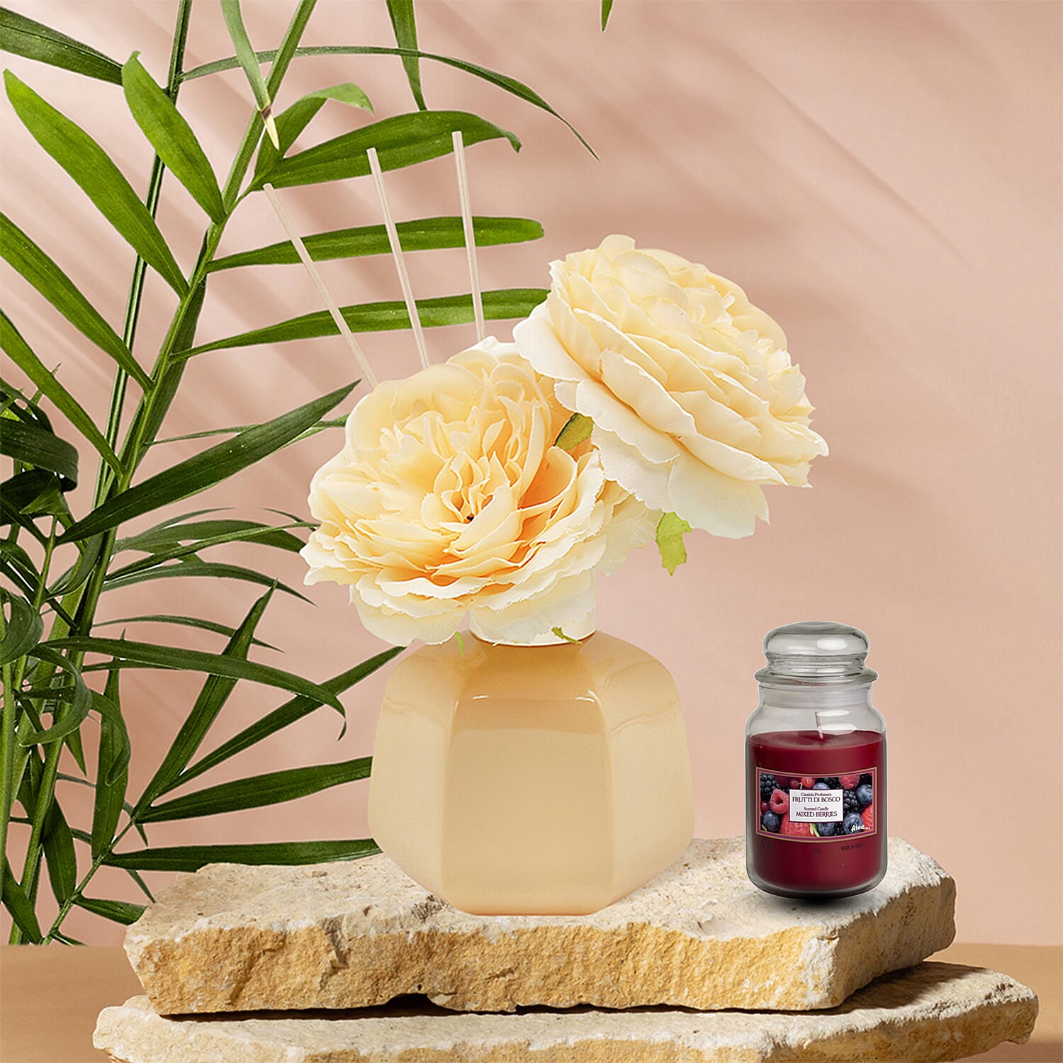 Mothers Day Special - Prices Candles Large Candle Jar (510g) - Mixed Berry - Desire Hand Poured Boutique  Diffuser 100 ML - Pomegranate Noir