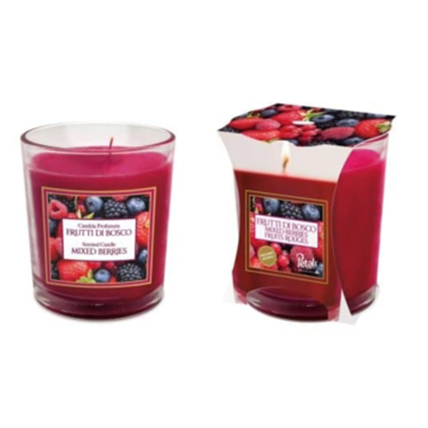 Petali Candle - Vanilla, Mixed Berry, Jasmine, Orange & Cinnamon and Apple Spice Candle Jar With 45 Hour Burn Time
