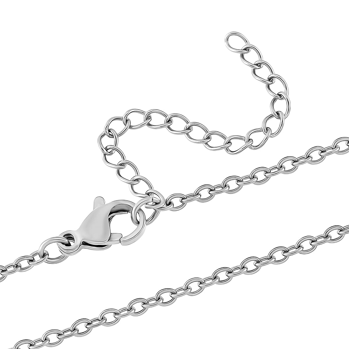 Set of 2 - Multi Colour Cubic Zirconia Kaleidoscope-Style Necklace (Size - 30-2 Ext.) with Lobster Clasp in White Tone