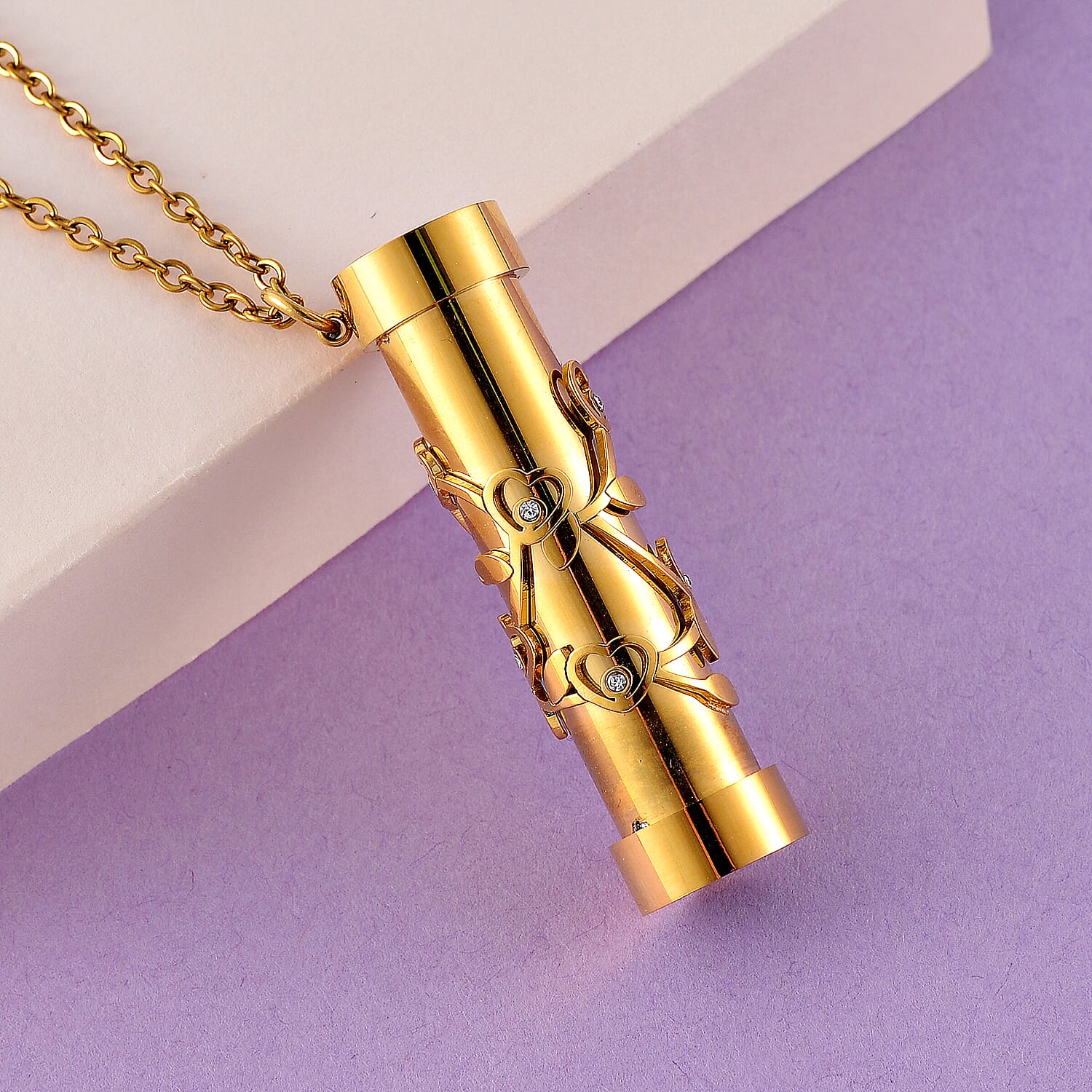 Set of 3 - Multi Colour Cubic Zirconia Kaleidoscope-Style Necklace (Size - 30-2 Ext.) with Lobster Clasp in White, Yellow and Rose Gold Tone