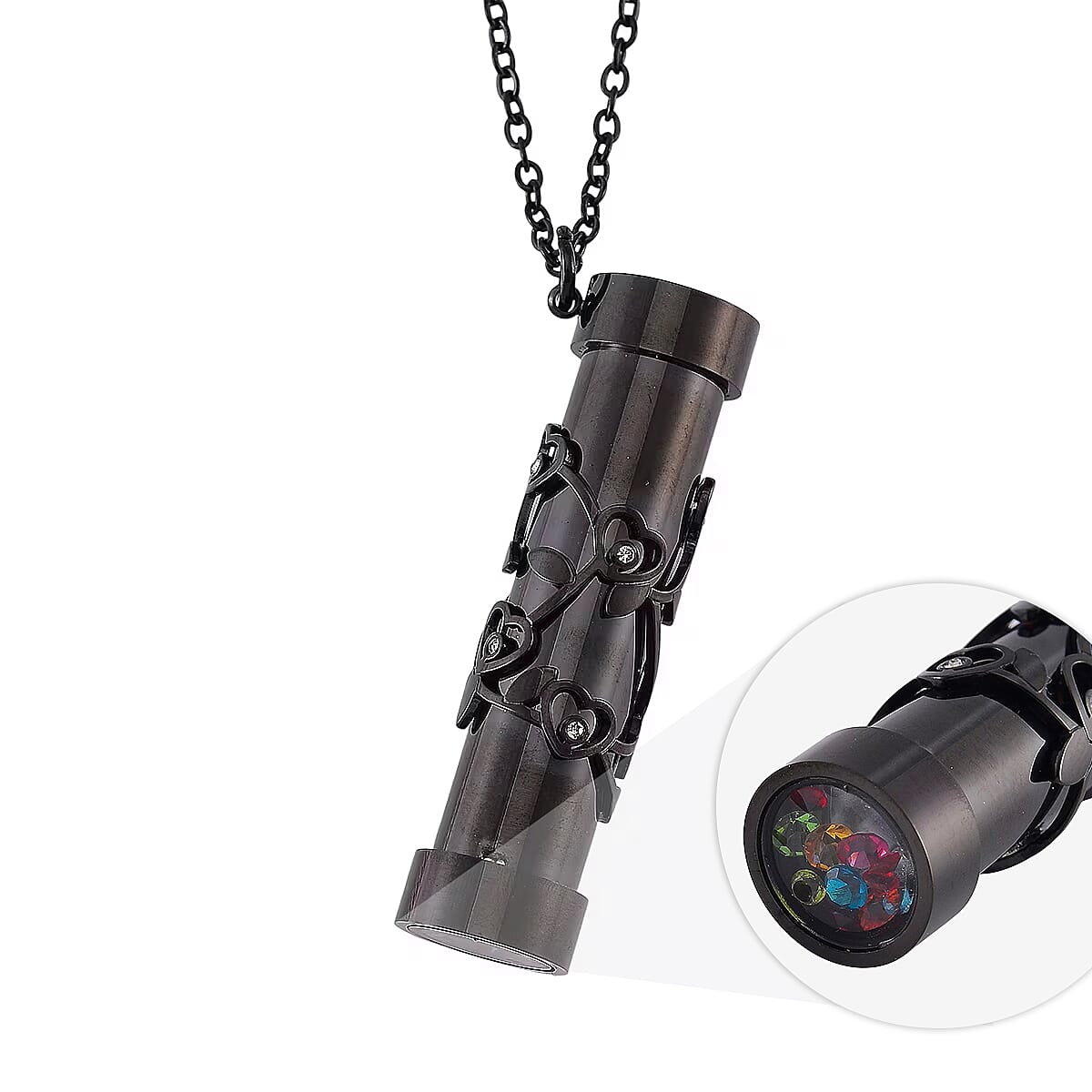 Set of 5 - Multi Colour Cubic Zirconia Kaleidoscope-Style Necklace (Size - 30-2 Ext.) with Lobster Clasp in White, Yellow and Rose Gold Tone