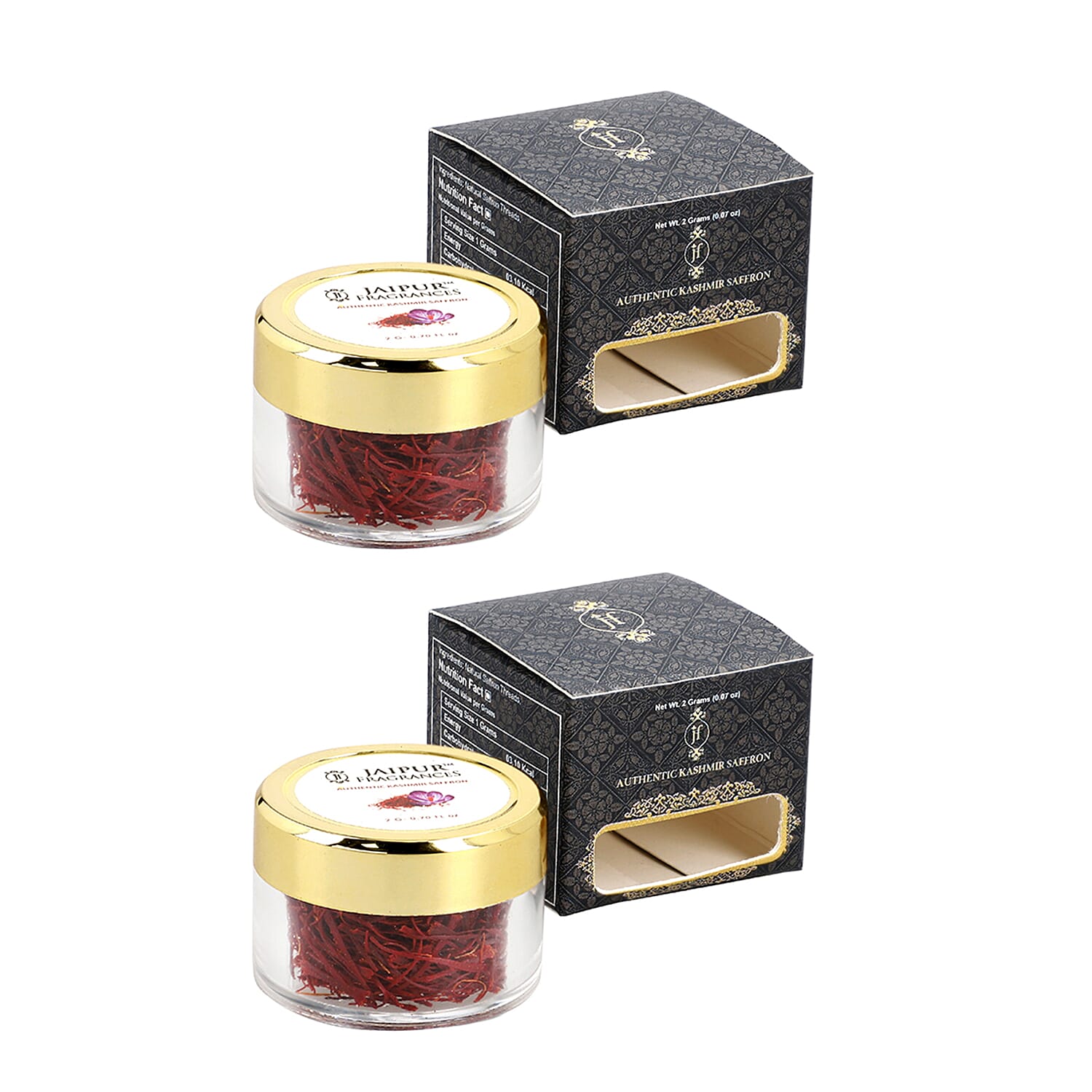 Pack of 2 - Certified 100% Pure & Natural KASHMIRI Mongra Grade Saffron - 2 GM Each