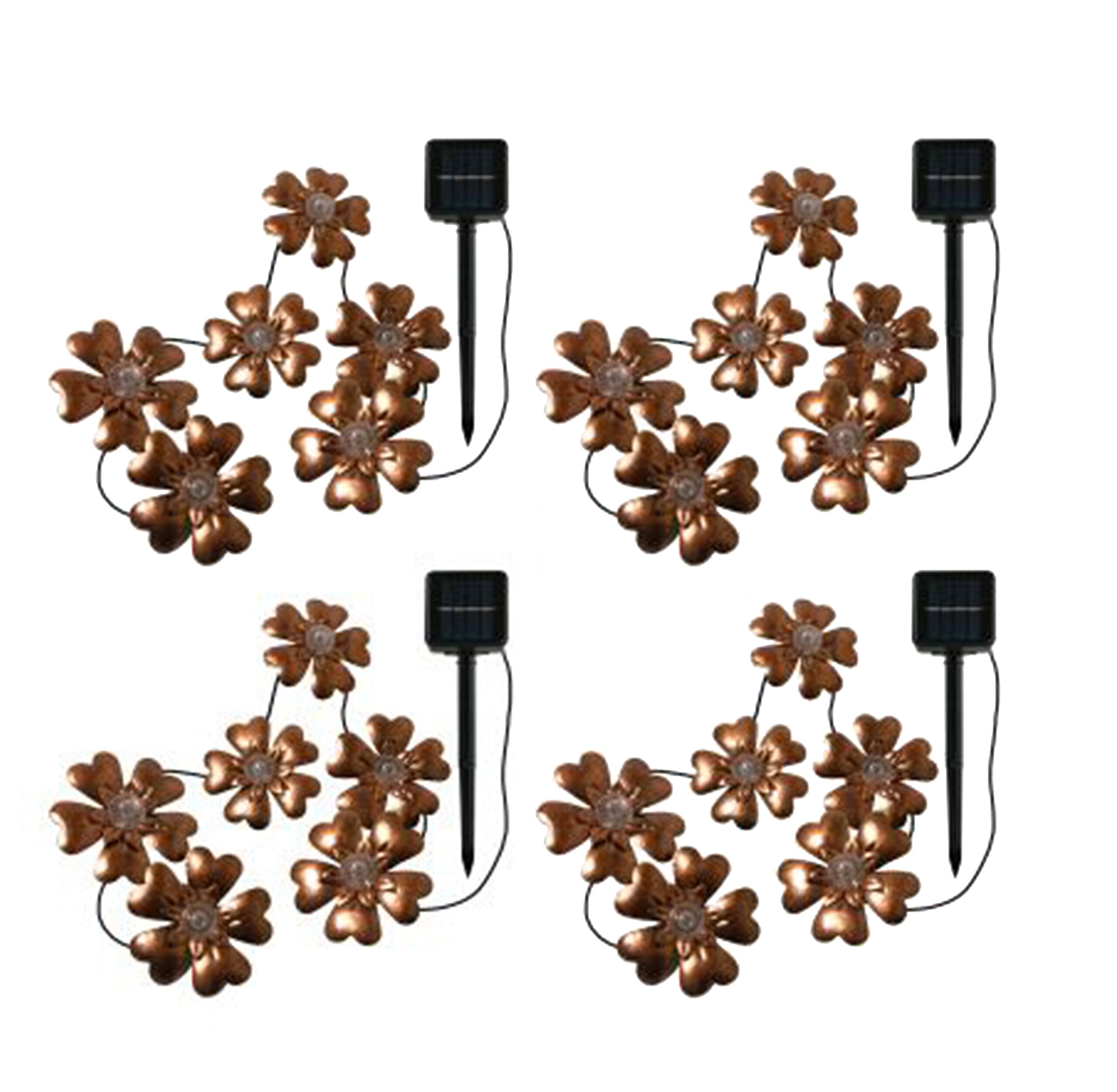 24 ezSolar LED Solar Floral Bronze Chain Light