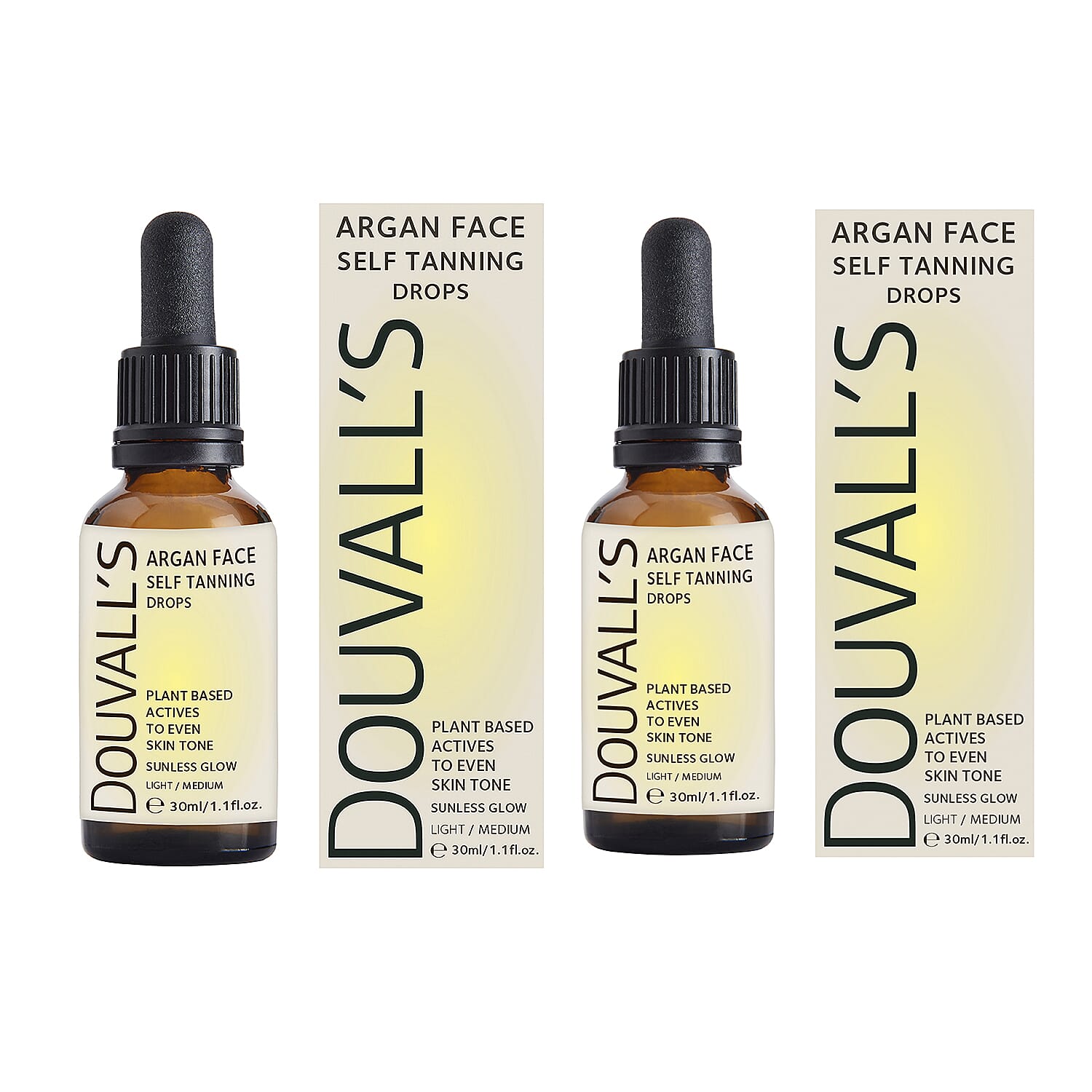 Douvalls Argan Body Self Tanning Spray 60ml with Face Drops 30ml- Light-Medium
