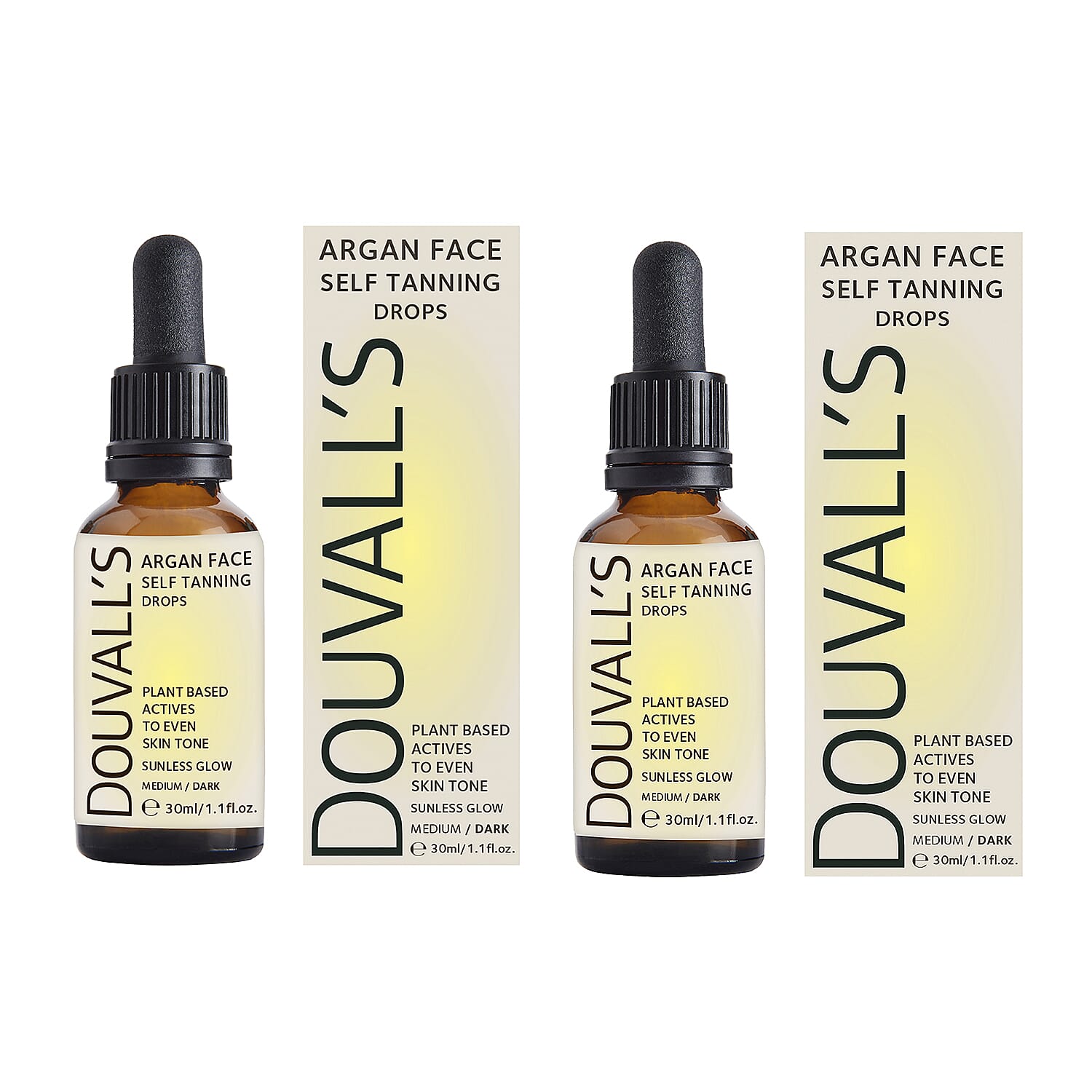 Douvalls Argan Body Self Tanning Spray 60ml with Face Drops 30ml- Medium-Dark