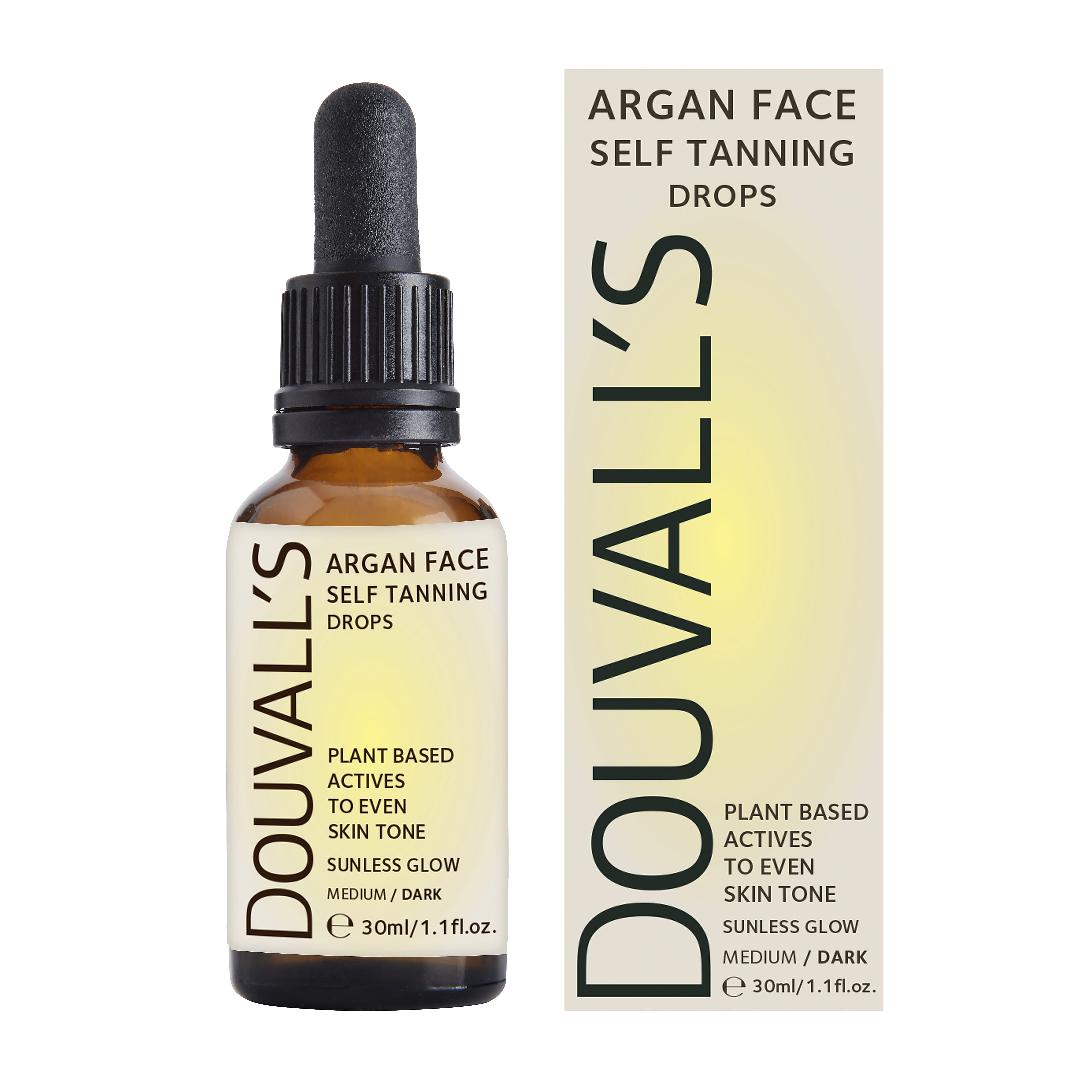 Douvalls Argan Body Self Tanning Spray 60ml with Face Drops 30ml- Medium-Dark