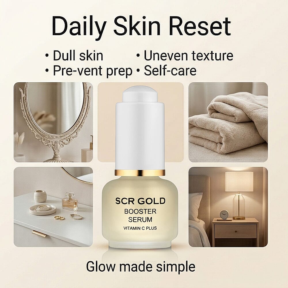 Cetuem Radiance Duo - Exfoliating Mask 50ml and SCR Gold Booster Serum With Vitamin C Plus 15ml