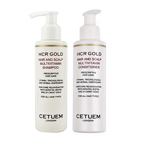 Cetuem Gold Hair Care Duo - HCR Gold Hair & Scalp Multivitamin Shampoo and Conditioner 150ml each