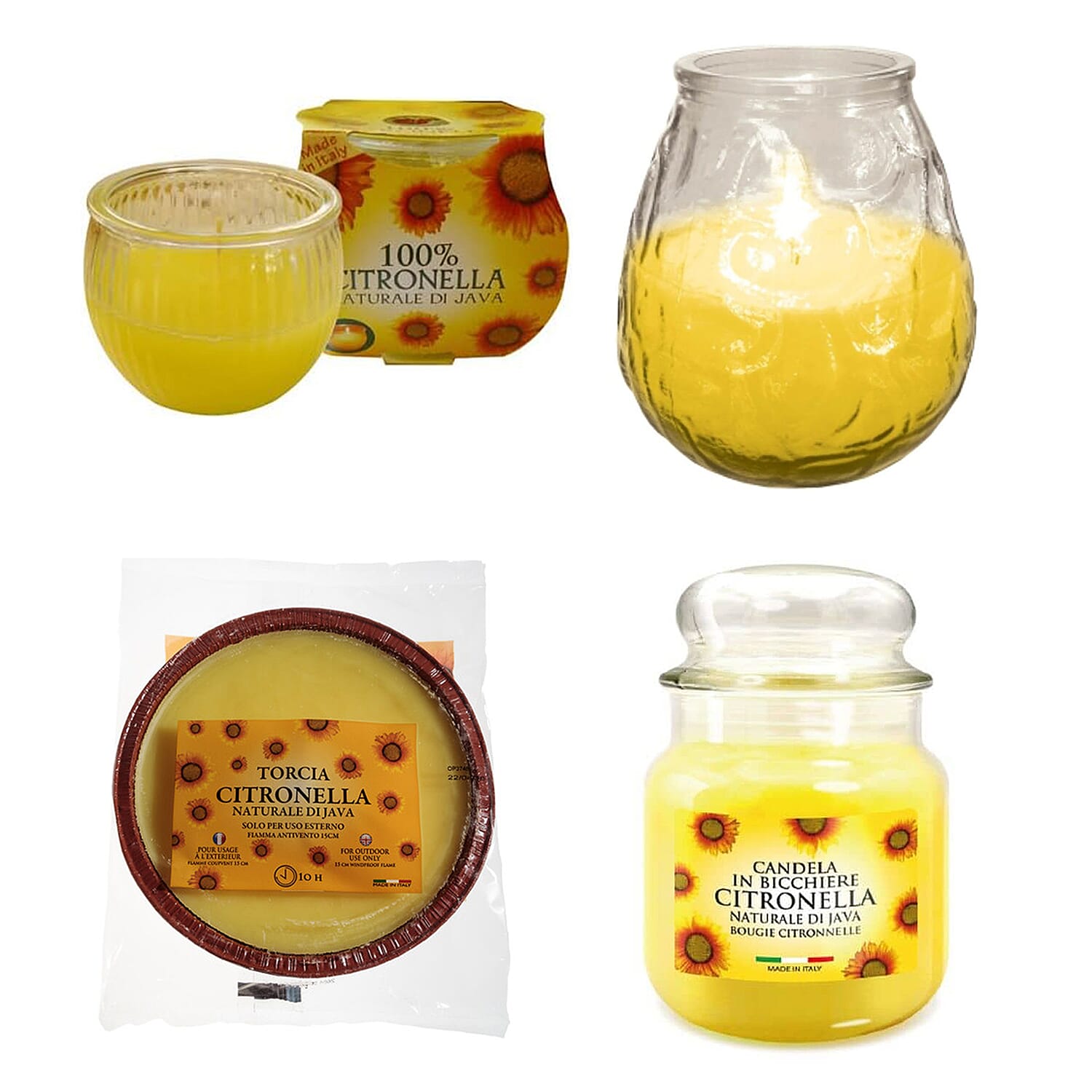 Super Citronella Candle Bundle - 10, 30, 40, 60 Hr Burn Time