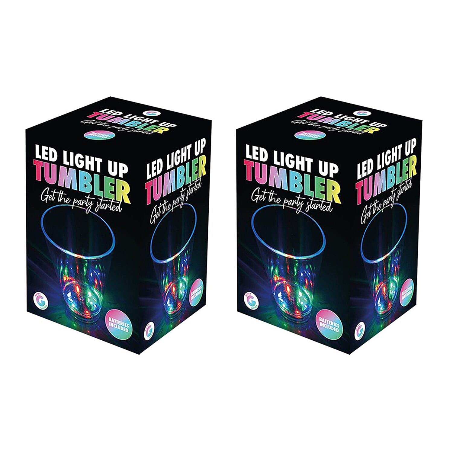 Pack of 2 - LED Light Up Drinks Tumbler - Multi Color