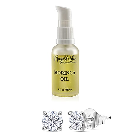 Anshu Mega Deal - Moissanite Studs & Marigold Oil & Travel Box